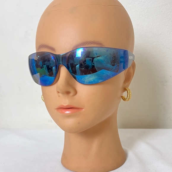 Hagerman unisex Robotic Rectangular Rimless Shield Sport Mirror sunglass… - Picture 11 of 12